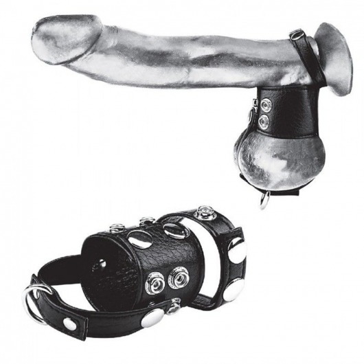 Утяжка на пенис и мошонку Cock Ring With 1.5  Ball Stretcher And Optional Weight Ring - BlueLine - купить с доставкой в Шахтах