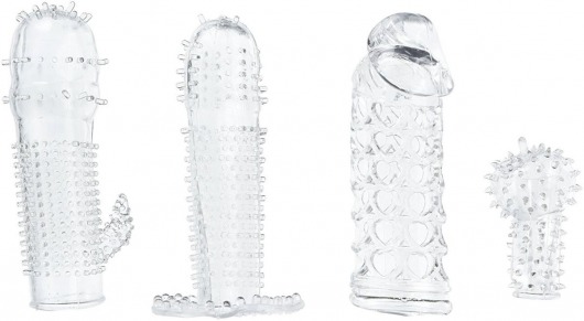 Набор из 4 насадок на член Pleasured Penis Enhancement Sleeve 4 Pack - XR Brands - в Шахтах купить с доставкой