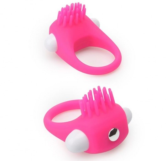 Розовое эрекционное кольцо с щеточкой LIT-UP SILICONE STIMU RING 5 - Dream Toys - в Шахтах купить с доставкой