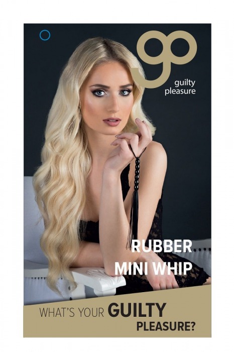 Чёрная мини-плеть из резины Rubber Mini Whip - 22 см. - Blush Novelties - купить с доставкой в Шахтах