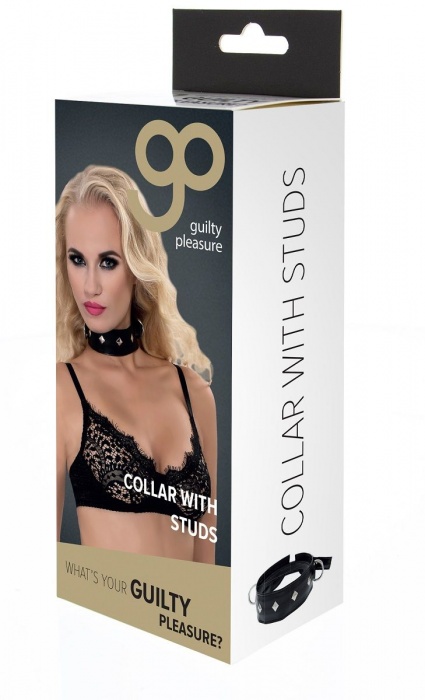 Полиуретановый ошейник с пуклями и D-кольцами Collar with Studs - Blush Novelties - купить с доставкой в Шахтах