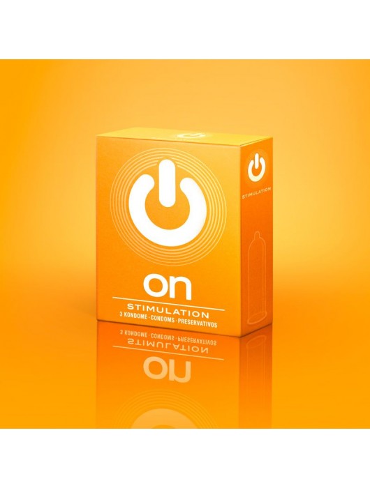 Презервативы ON) Stimulation с точками - 3 шт. - ON) - купить с доставкой в Шахтах