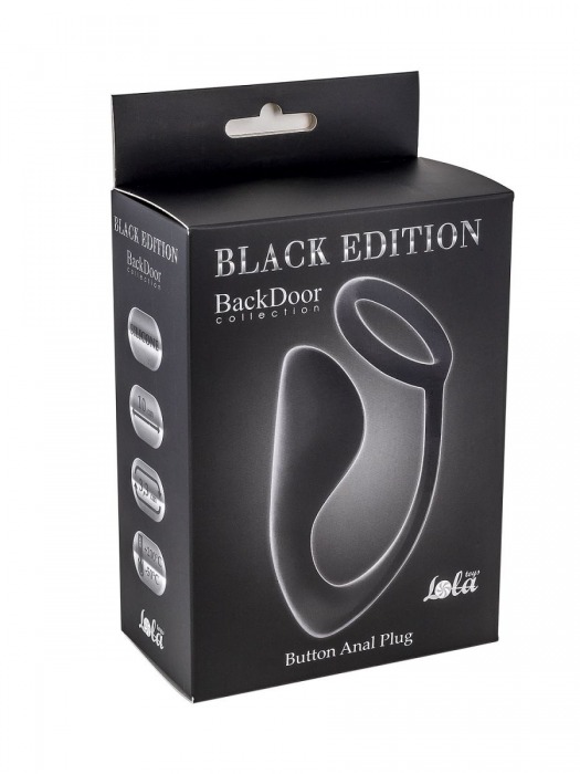 Чёрное эрекционное кольцо с анальной пробкой Button Anal Plug - Lola Games - в Шахтах купить с доставкой