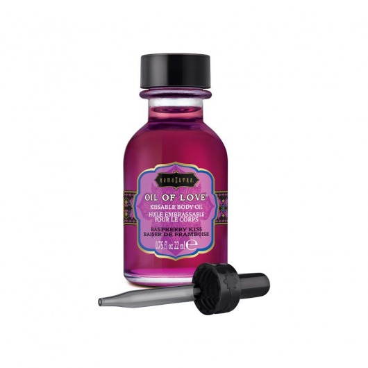 Масло для ласк с ароматом малины Oil of Love Raspberry Kiss - 22 мл. - Kama Sutra - купить с доставкой в Шахтах