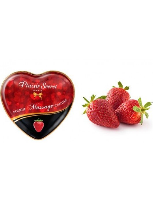 Массажная свеча с ароматом клубники Bougie Massage Candle - 35 мл. - Plaisir Secret - купить с доставкой в Шахтах