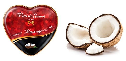Массажная свеча с ароматом кокоса Bougie Massage Candle - 35 мл. - Plaisir Secret - купить с доставкой в Шахтах