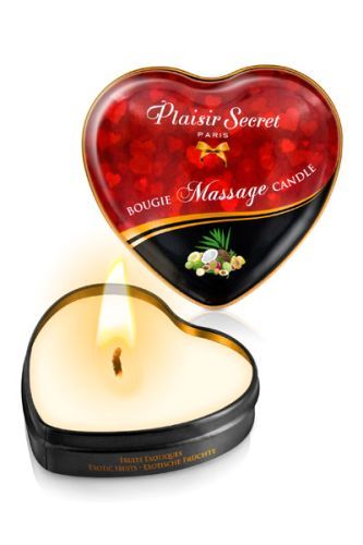 Массажная свеча с ароматом экзотических фруктов Bougie Massage Candle - 35 мл. - Plaisir Secret - купить с доставкой в Шахтах