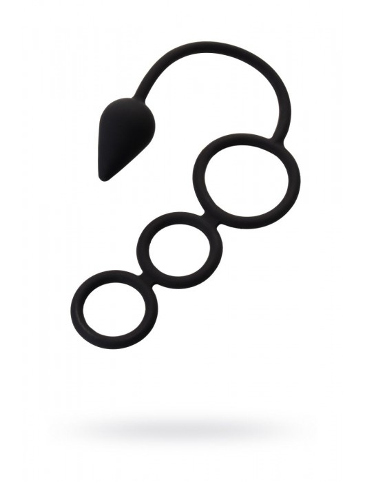 Тройное эрекционное кольцо с анальным хвостом Drop S-size - Erotist Adult Toys - в Шахтах купить с доставкой
