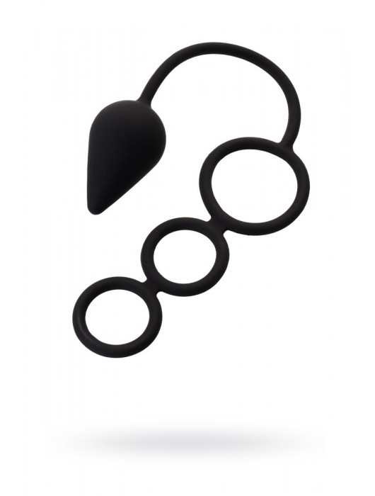 Тройное эрекционное кольцо с анальным хвостом Drop M-size - Erotist Adult Toys - в Шахтах купить с доставкой