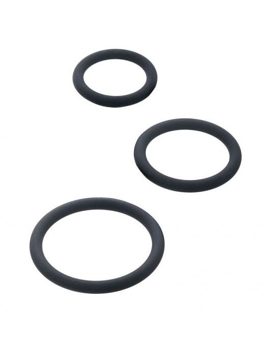 Набор из 3 чёрных эрекционных колец - ToyFa - в Шахтах купить с доставкой