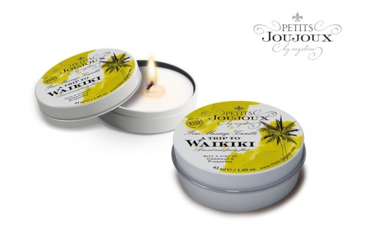 Массажная свеча Petits Joujoux Waikiki Beach с ароматом кокоса и ананаса - 33 гр. - MyStim - купить с доставкой в Шахтах