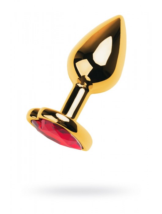 Золотистая анальная пробка с кристаллом-сердцем - 7,5 см. - ToyFa - купить с доставкой в Шахтах