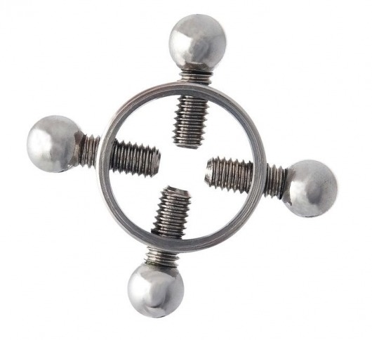 Серебристые зажимы для сосков на винтах - ToyFa - купить с доставкой в Шахтах