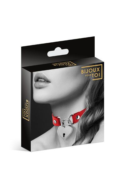 Красный чокер с замком в форме сердца - Bijoux Pour Toi - купить с доставкой в Шахтах