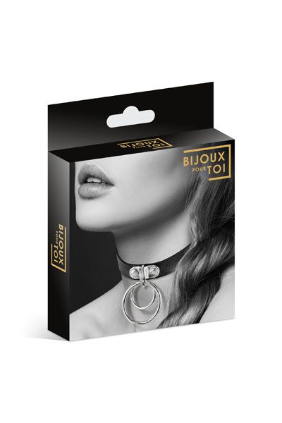 Черный чокер с двумя кольцами - Bijoux Pour Toi - купить с доставкой в Шахтах