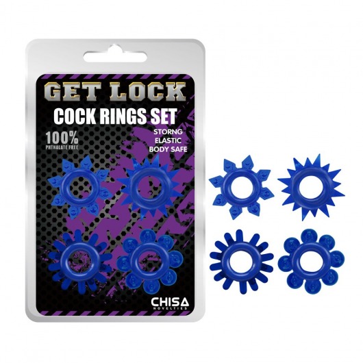 Набор из 4 синих колец Get Lock - Chisa - в Шахтах купить с доставкой