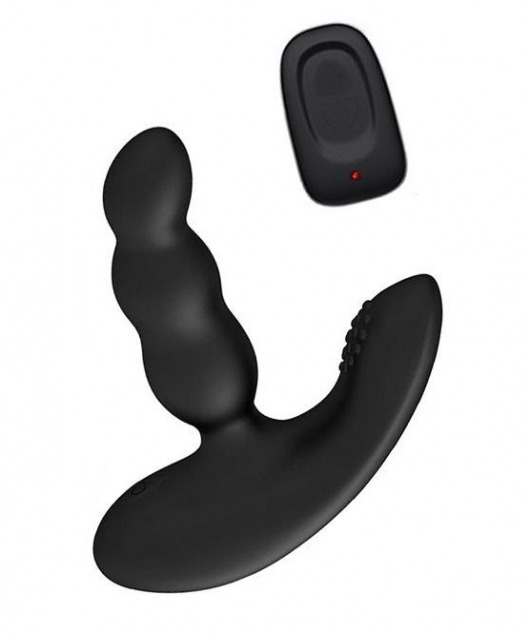 Черный силиконовый стимулятор простаты Levett Nitoc с пультом ДУ - Levett - в Шахтах купить с доставкой