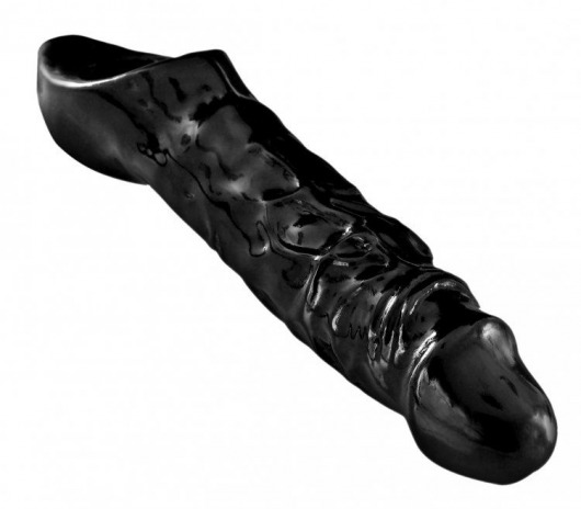 Чёрная увеличивающая насадка на член Mamba Cock Sheath Packaged - 16,5 см. - XR Brands - в Шахтах купить с доставкой