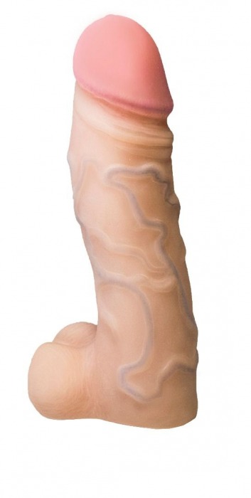 Реалистичная насадка с мошонкой REAL Standard - 15,5 см. - LOVETOY (А-Полимер) - купить с доставкой в Шахтах