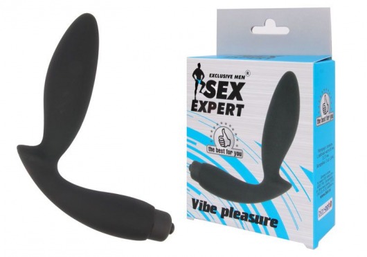 Чёрный вибростимулятор простаты Sex Expert Vibe Pleasure - Sex Expert - в Шахтах купить с доставкой