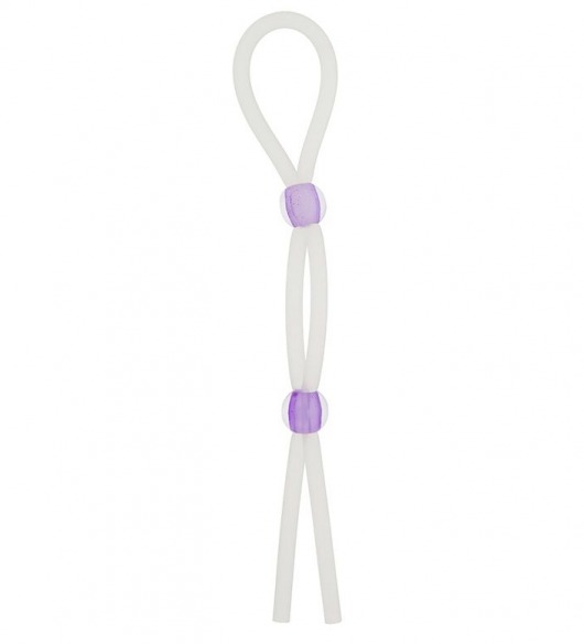 Прозрачное эрекционное кольцо-лассо SILICONE LASSO COCK RING DUAL BEADS - NMC - в Шахтах купить с доставкой
