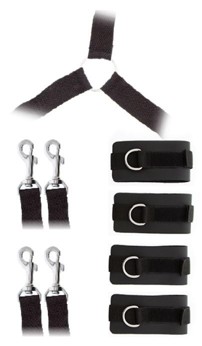 Комплект наручников и поножей LUXURIOUS BED RESTRAINT CUFF SET - Blush Novelties - купить с доставкой в Шахтах