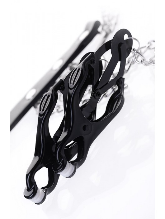 Черно-серебристые зажимы для сосков с кольцом для пениса TOYFA Metal - ToyFa - купить с доставкой в Шахтах