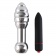 Серебристая анальная пробка OH T2 с рёбрышками и вибрацией - 17 см. - DIOGOL
